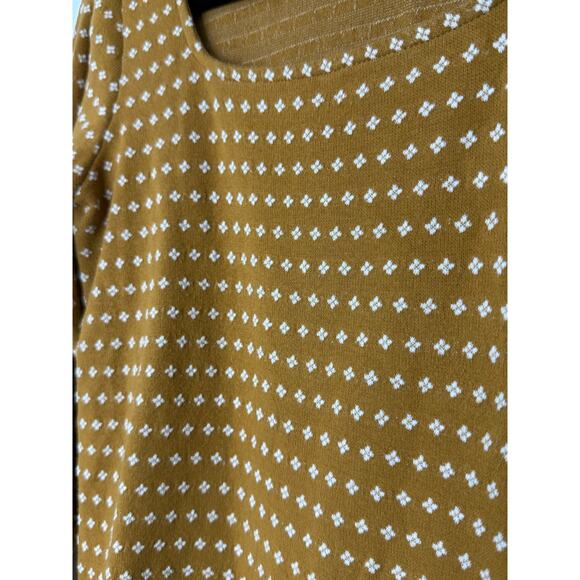 Madewell Mustard Print Square Neck Long Sleeve Blouse Top XS Cottagecore Boho - Picture 6 of 10